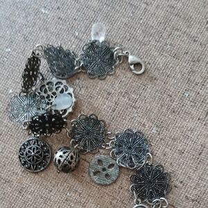 Elegant Silver and Black Women's Bracelet